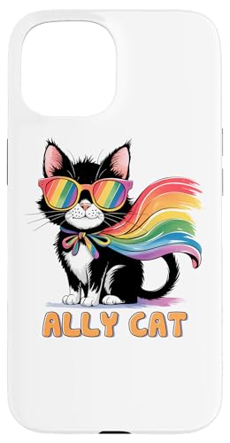 LGBTQ Pride T-Shirt – Ally Cat Regenbogenflagge Hülle für iPhone 15 LGBTQ Pride T-Shirt – Ally Cat Regenbogenflagge Hülle für iPhone 15 von Pride Month Shirt LGBTQ Love Is Always The Answer