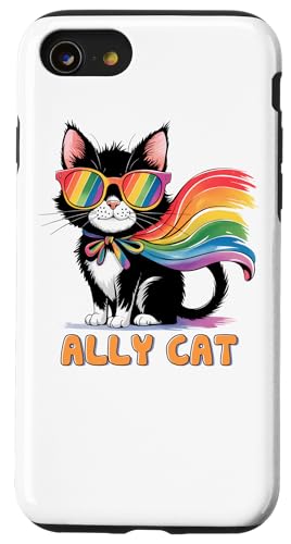 LGBTQ Pride T-Shirt – Ally Cat Regenbogenflagge Hülle für iPhone SE (2020) / 7 / 8 von Pride Month Shirt LGBTQ Love Is Always The Answer