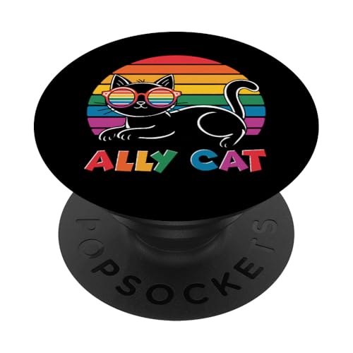 LGBTQ Pride T-Shirt – Ally Cat Regenbogenflagge PopSockets Klebender PopGrip LGBTQ Pride T-Shirt – Ally Cat Regenbogenflagge PopSockets Klebender PopGrip von Pride Month Shirt LGBTQ Love Is Always The Answer