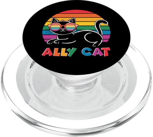 LGBTQ Pride T-Shirt – Ally Cat Regenbogenflagge PopSockets PopGrip für MagSafe LGBTQ Pride T-Shirt – Ally Cat Regenbogenflagge PopSockets PopGrip für MagSafe von Pride Month Shirt LGBTQ Love Is Always The Answer