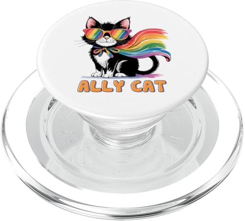 LGBTQ Pride T-Shirt – Ally Cat Regenbogenflagge PopSockets PopGrip für MagSafe LGBTQ Pride T-Shirt – Ally Cat Regenbogenflagge PopSockets PopGrip für MagSafe von Pride Month Shirt LGBTQ Love Is Always The Answer