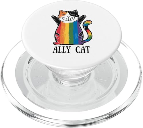 LGBTQ Pride T-Shirt – Ally Cat Regenbogenflagge PopSockets PopGrip für MagSafe LGBTQ Pride T-Shirt – Ally Cat Regenbogenflagge PopSockets PopGrip für MagSafe von Pride Month Shirt LGBTQ Love Is Always The Answer