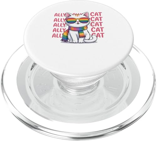LGBTQ Pride T-Shirt – Ally Cat Regenbogenflagge PopSockets PopGrip für MagSafe LGBTQ Pride T-Shirt – Ally Cat Regenbogenflagge PopSockets PopGrip für MagSafe von Pride Month Shirt LGBTQ Love Is Always The Answer