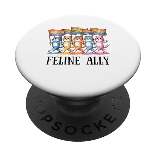 LGBTQ Pride T-Shirt – Feline Ally Cat Regenbogenflagge PopSockets Klebender PopGrip LGBTQ Pride T-Shirt – Feline Ally Cat Regenbogenflagge PopSockets Klebender PopGrip von Pride Month Shirt LGBTQ Love Is Always The Answer