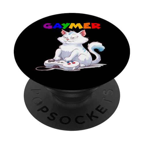 LGBTQ Pride T-Shirt – Gaymer Cat Regenbogenflagge PopSockets Klebender PopGrip LGBTQ Pride T-Shirt – Gaymer Cat Regenbogenflagge PopSockets Klebender PopGrip von Pride Month Shirt LGBTQ Love Is Always The Answer