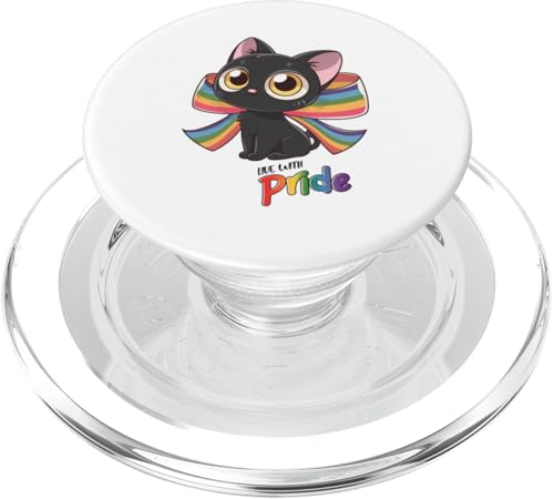LGBTQ Pride T-Shirt – Live With Pride Regenbogenflagge PopSockets PopGrip für MagSafe von Pride Month Shirt LGBTQ Love Is Always The Answer