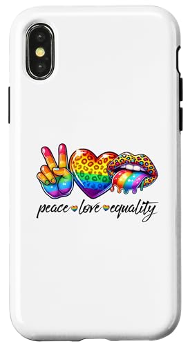 LGBTQ Pride T-Shirt – Peace Love Equality Regenbogenflagge Hülle für iPhone X/XS LGBTQ Pride T-Shirt – Peace Love Equality Regenbogenflagge Hülle für iPhone X/XS von Pride Month Shirt LGBTQ Love Is Always The Answer