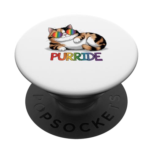 LGBTQ Pride T-Shirt – Purride Cat Regenbogenflagge PopSockets Klebender PopGrip LGBTQ Pride T-Shirt – Purride Cat Regenbogenflagge PopSockets Klebender PopGrip von Pride Month Shirt LGBTQ Love Is Always The Answer