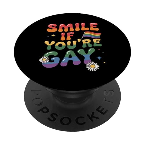 LGBTQ Pride T-Shirt – Smile If You´re Gay Regenbogenflagge PopSockets Klebender PopGrip LGBTQ Pride T-Shirt – Smile If You´re Gay Regenbogenflagge PopSockets Klebender PopGrip von Pride Month Shirt LGBTQ Love Is Always The Answer
