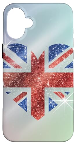 90er Jahre Y2k 2000er Jahre Fun London Union Love Heart England Hülle für iPhone 16 Plus von Pride