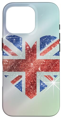 90er Jahre Y2k 2000er Jahre Fun London Union Love Heart England Hülle für iPhone 16 Pro von Pride