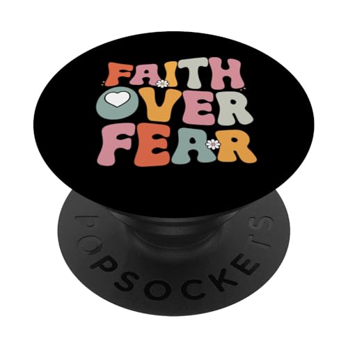 Glaube statt Angst Groovy Christlicher Jesus Religiöser Anbeter PopSockets Klebender PopGrip Glaube statt Angst Groovy Christlicher Jesus Religiöser Anbeter PopSockets Klebender PopGrip von Priests Worship Prayer Pastors Bible Reader Nuns