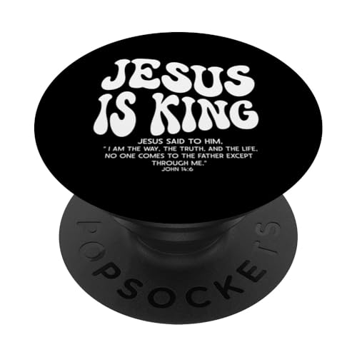 Jesus Is King Jesus Christian Religious Christ Faith Bibel PopSockets Klebender PopGrip Jesus Is King Jesus Christian Religious Christ Faith Bibel PopSockets Klebender PopGrip von Priests Worship Prayer Pastors Bible Reader Nuns