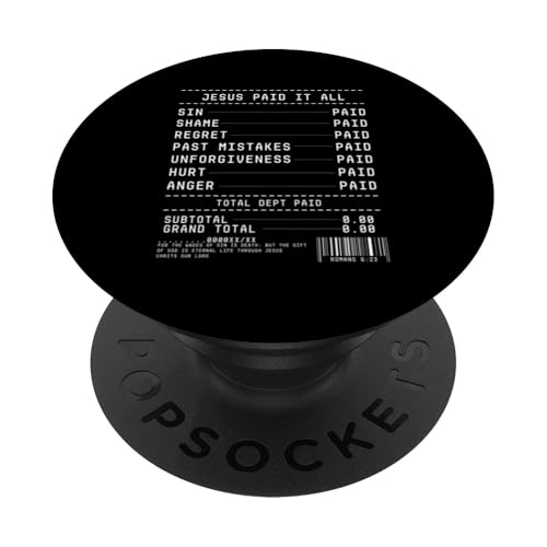 Jesus hat alles bezahlt, Quittung, christlicher, gottgläubiger Glaube PopSockets Klebender PopGrip Jesus hat alles bezahlt, Quittung, christlicher, gottgläubiger Glaube PopSockets Klebender PopGrip von Priests Worship Prayer Pastors Bible Reader Nuns