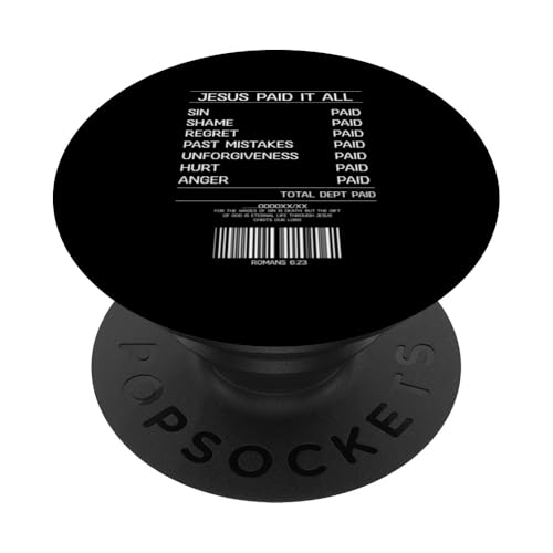 Jesus hat alles bezahlt, Quittung, christlicher, gottgläubiger Glaube PopSockets Klebender PopGrip Jesus hat alles bezahlt, Quittung, christlicher, gottgläubiger Glaube PopSockets Klebender PopGrip von Priests Worship Prayer Pastors Bible Reader Nuns