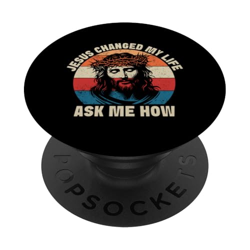 Jesus hat mein Leben verändert Frag mich, wie die Christliche Bibelkirche PopSockets Klebender PopGrip Jesus hat mein Leben verändert Frag mich, wie die Christliche Bibelkirche PopSockets Klebender PopGrip von Priests Worship Prayer Pastors Bible Reader Nuns