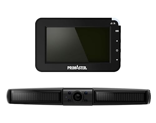 Solar Rückfahrkamera Einparkhilfe Digital Kabellos Funk mit 4,3" (10,9cm) Display Wetterfeste CMOS Kamera Infrarot LED von Primaster