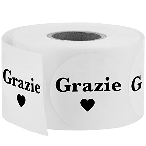 PrimeMatik - 25 mm runde Grazie-Aufkleber, Rolle mit 500 Etiketten, Farbe weiß, Rolle mit 500 Etiketten von PrimeMatik