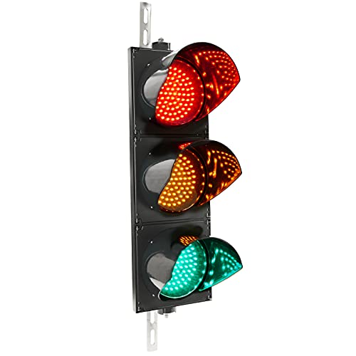 PrimeMatik - Ampel für Innen- und Außenbereich IP65 schwarz 3 x 200mm 220V mit grün und rot LED leuchtet von PrimeMatik