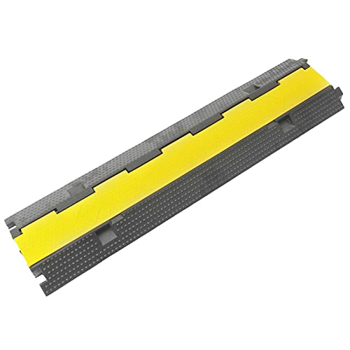 PrimeMatik - Boden Kabel Protector Kabelführungs-Cover Gummi mit Rampe 2-Wege 98 cm von PrimeMatik