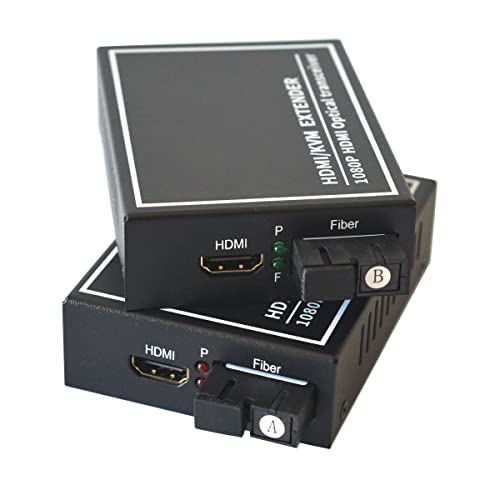 Primeda-telecom HDMI über Glasfaser-Extender, SC-Faseranschluss, Singlemode 12,4 Meilen (20 km) und Multimode-Faser 500 Meter, unterstützt 1920 x 1080P @ 60 Hz. Sender und Empfänger-Set von Primeda-telecom