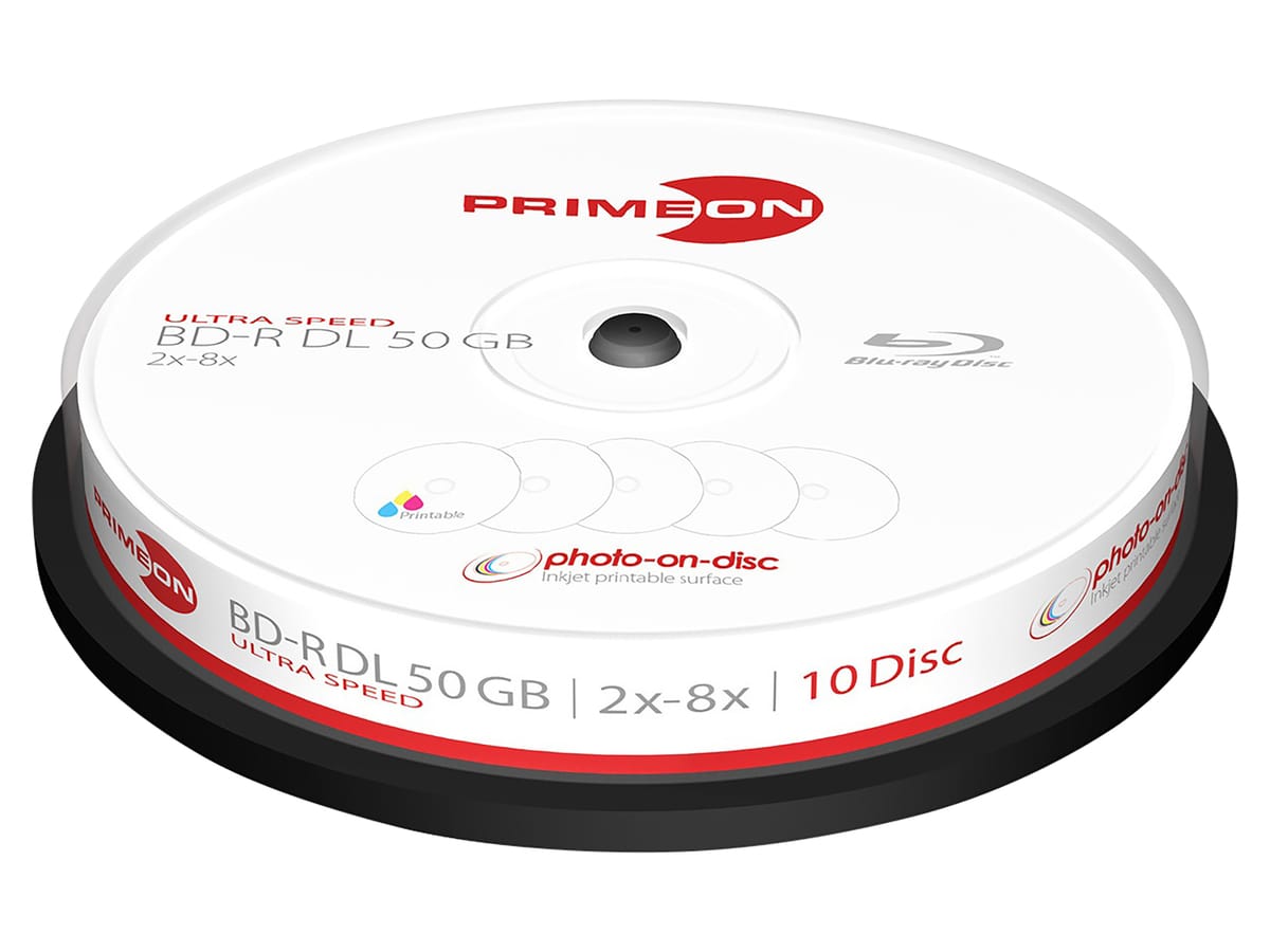 PRIMEON BD-Rohling BD-R DL 50GB 2-8x Cakebox 10 Stück printable PRIMEON BD-Rohling BD-R DL 50GB 2-8x Cakebox 10 Stück printable von Primeon