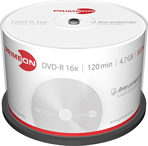 PRIMEON DVD-R 4.7GB/120Min/16x Cakebox, silver-protect-disc Surface (25 Disc) von Primeon
