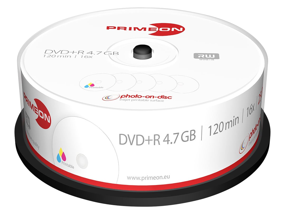 PRIMEON DVD-Rohling DVD+R 120Min 4.7GB 16x Cakebox 25 Stück printable PRIMEON DVD-Rohling DVD+R 120Min 4.7GB 16x Cakebox 25 Stück printable von Primeon