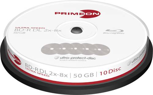 Primeon 2761311 Blu-ray BD-R DL Rohling 50GB 10 St. Spindel Antikratzbeschichtung von Primeon