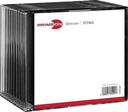 Primeon CD Hülle Slim 2761401 1 CD/DVD/Blu-Ray Schwarz Kunststoff 10St. von Primeon