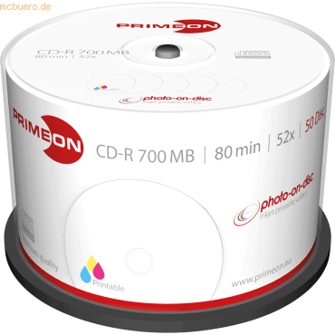 Primeon CD-R 2761105 52x 700MB 80 Minuten Spindel 50 Stück Primeon CD-R 2761105 52x 700MB 80 Minuten Spindel 50 Stück von Primeon