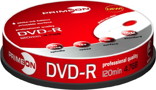 Primeon Cakebox DVD-R Rohlinge (4,7GB, 120Min, 16x Speed, 100-er Spindel) von Primeon