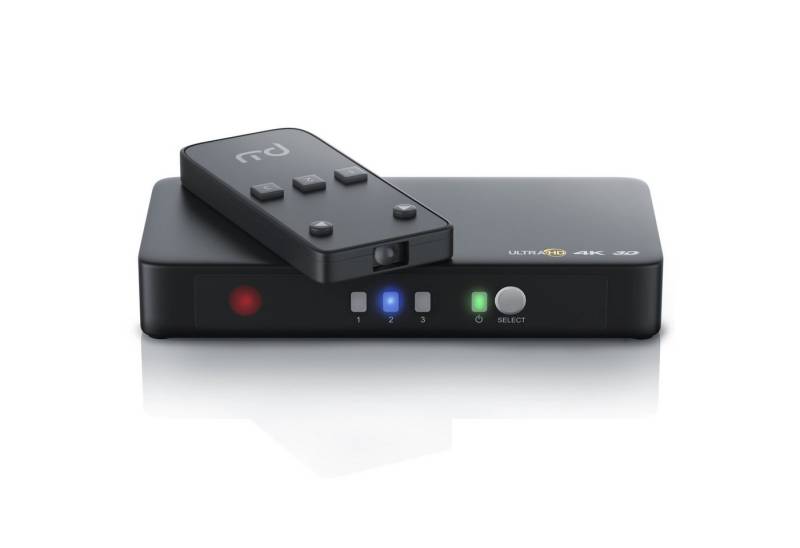 Primewire Audio / Video Matrix-Switch, 3-Port 4k HDMI Switch mit Fernbedienung / 3D + CEC / 2160p 30Hz von Primewire