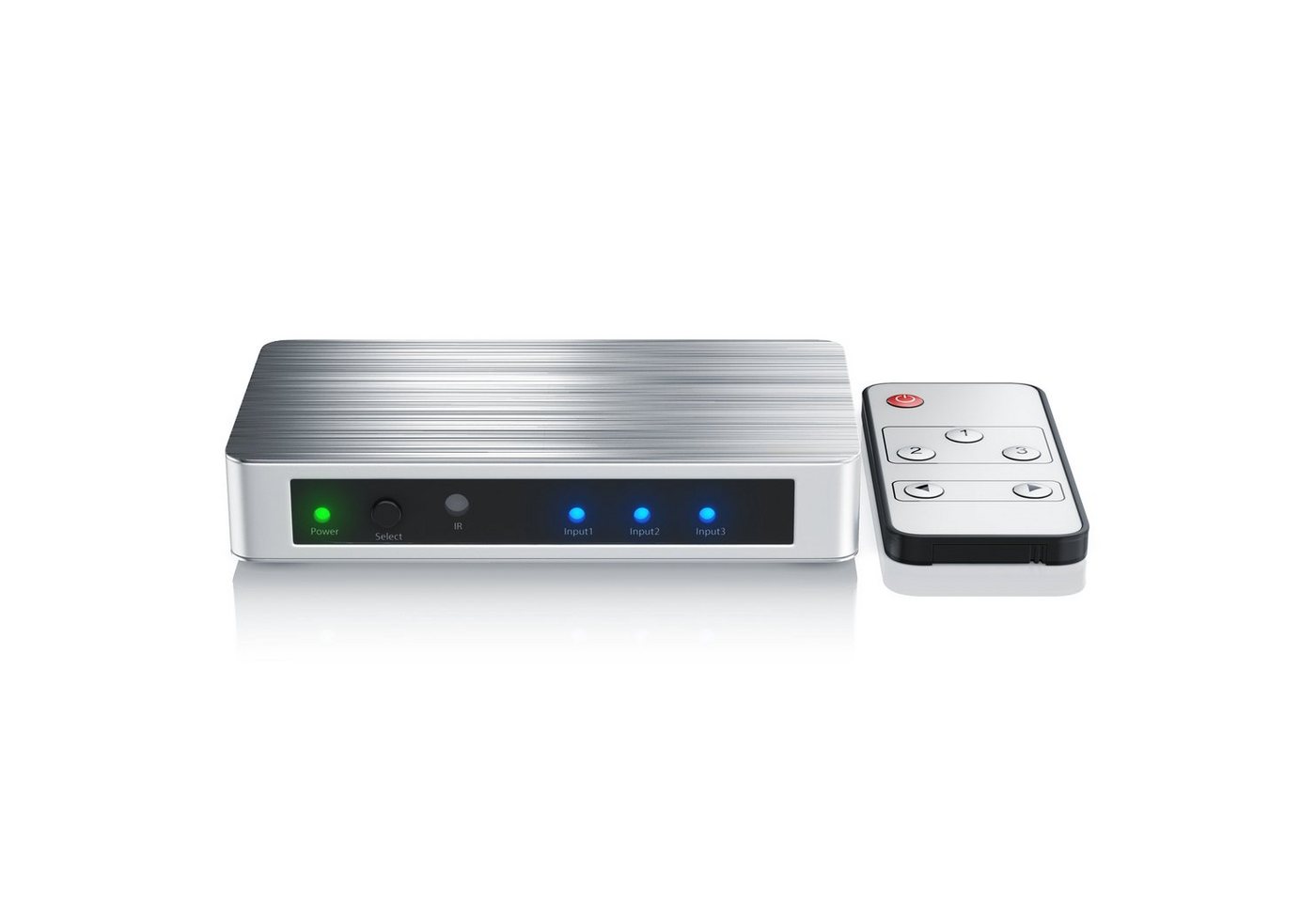 Primewire Audio / Video Matrix-Switch, 3-Port 4k UHD HDMI Switch, Verteiler mit Fernbedienung & Netzteil von Primewire