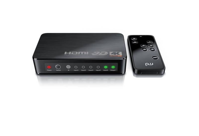 Primewire Audio / Video Matrix-Switch, 5-Port Ultra HD 4K HDMI Umschalter mit Fernbedienung - 5x IN/1x OUT von Primewire