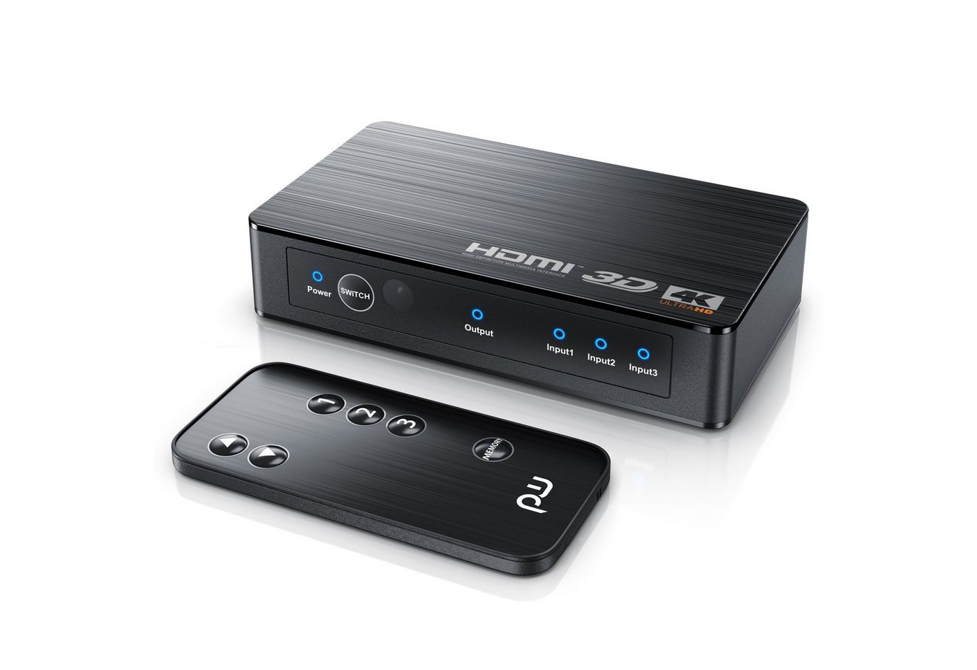 Primewire Audio / Video Matrix-Switch, HDMI 2.0b Verteiler 4k 60Hz UHD, 3 Port, Fernbedienung, Netzteil von Primewire
