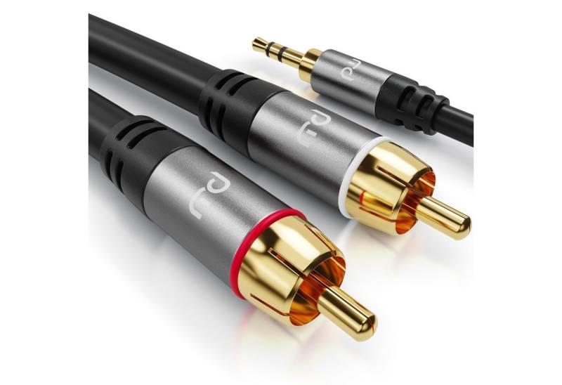 Primewire Audio-Kabel, RCA, AUX, Cinch, 3,5-mm-Klinke (50 cm), Stereo HiFi Audio-Adapter mehrfach geschirmt - 0,5m von Primewire