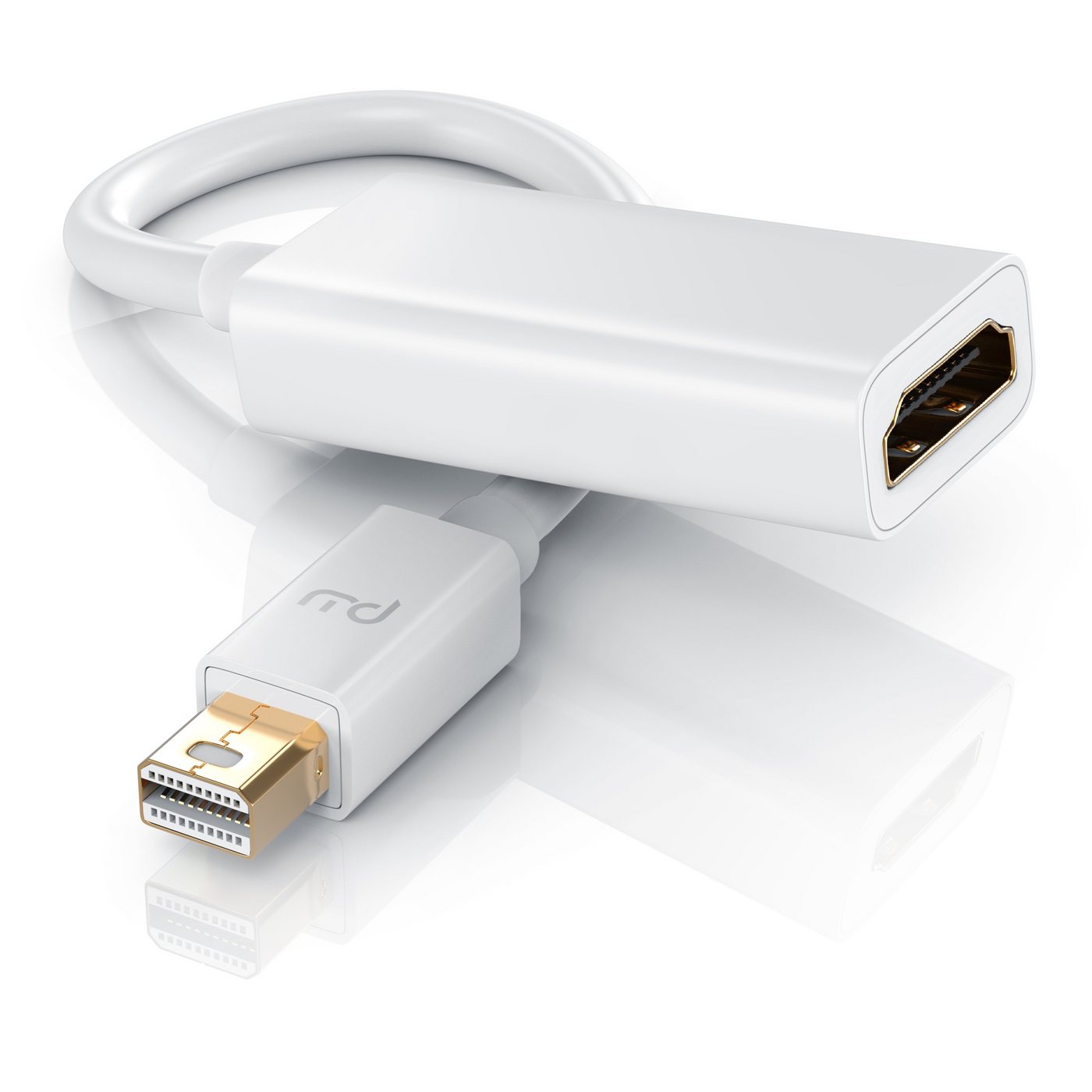 Primewire Audio- & Video-Adapter Mini DisplayPort zu HDMI, 10 cm, Ultra HD 4k MiniDP zu HDMI Buchse Monitor Konverter / Adapterkabel von Primewire