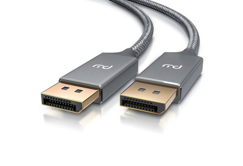 Primewire Audio- & Video-Kabel, DisplayPort, 1.4 (100 cm), DP Kabel mit Nylonummantelung 8K 7680 x 4320 @ 60 Hz mit DSC - 1m von Primewire