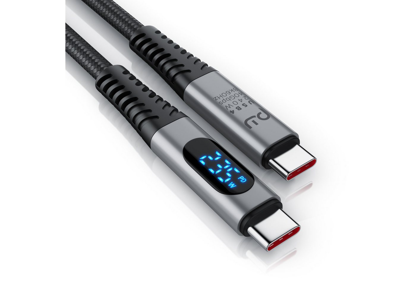 Primewire Gen 3x2-240 Watt Ladekabel / Datenkabel 40 Gbit/s mit Display, 1,5m USB-Kabel, USB-C, (150 cm), Thunderbolt 3 Kabel, USB 4 Typ C, 8k 60Hz, 4k 120 Hz von Primewire
