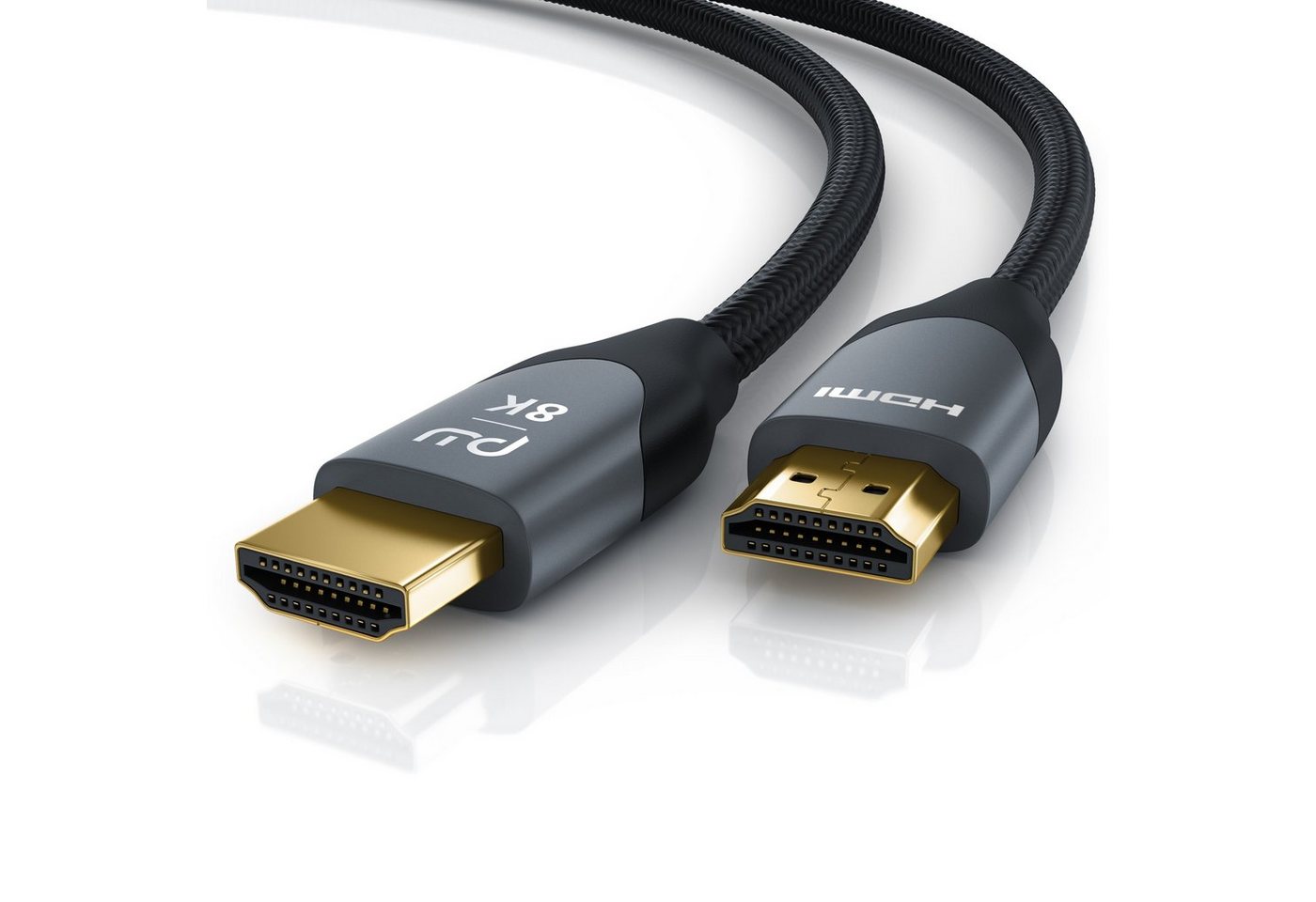 Primewire HDMI-Kabel, 2.1, HDMI Typ A (100 cm), 8K, Premium, Nylonummantelung, 7680 x 4320 @ 120 Hz mit DSC - 1m von Primewire