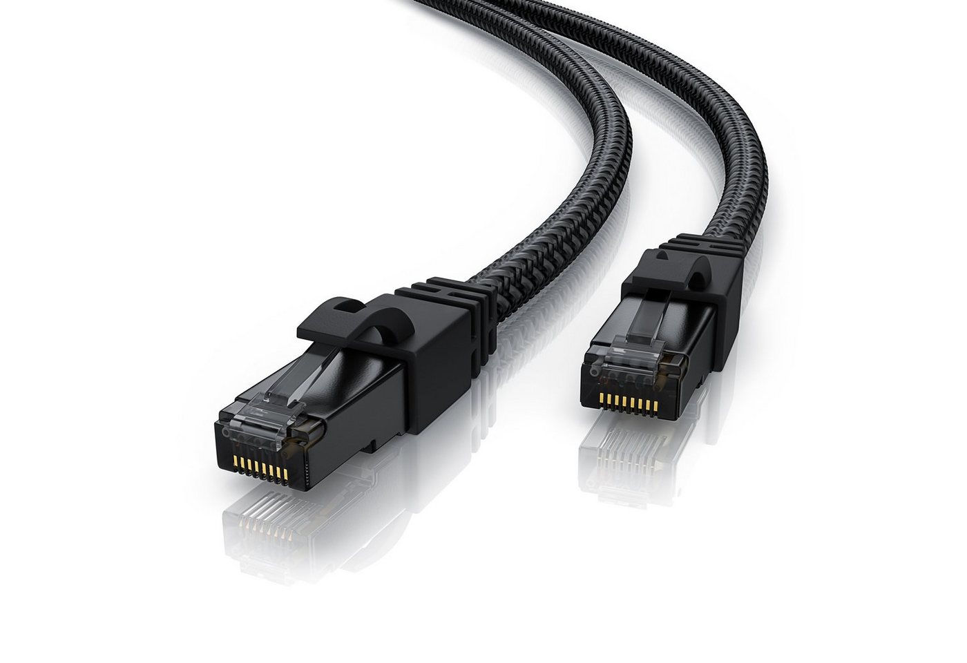Primewire LAN-Kabel, CAT.7, RJ-45 (Ethernet) (25 cm), Patchkabel CAT 7, Baumwollummantelung, Gigabit Netzwerkkabel - 0,25m von Primewire