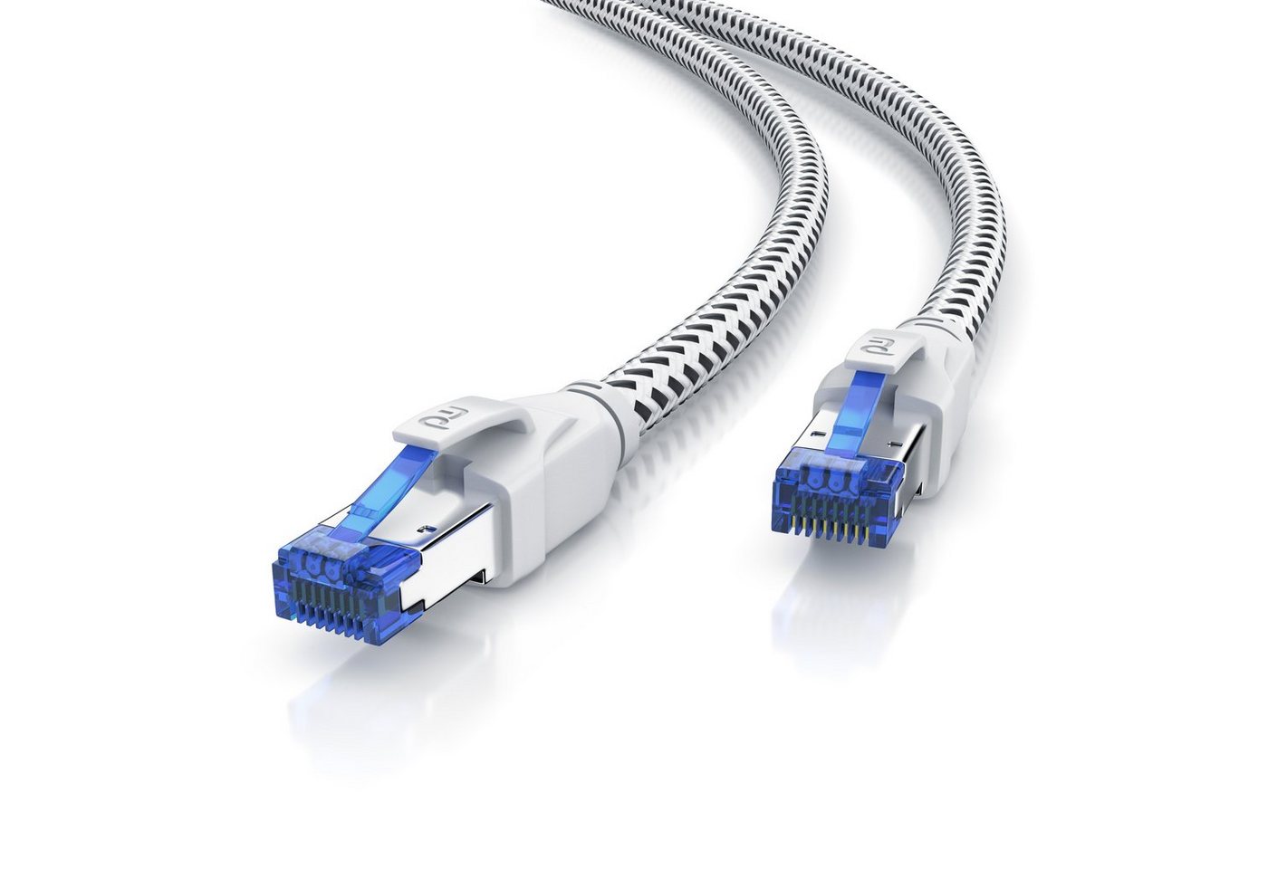 Primewire LAN-Kabel, CAT.8, RJ-45 (Ethernet) (500 cm), Patchkabel CAT 8, Baumwollummantelung, Netzwerkkabel 40 Gbit/s - 5m von Primewire