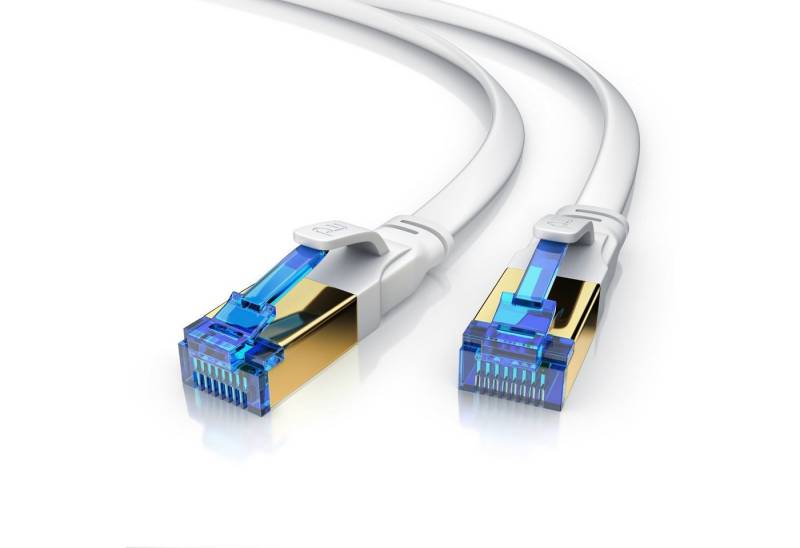 Primewire LAN-Kabel, CAT.8, RJ-45 (Ethernet) (500 cm), Patchkabel flach CAT 8, Gigabit Flachband Netzwerkkabel 40 Gbit/s - 5m von Primewire