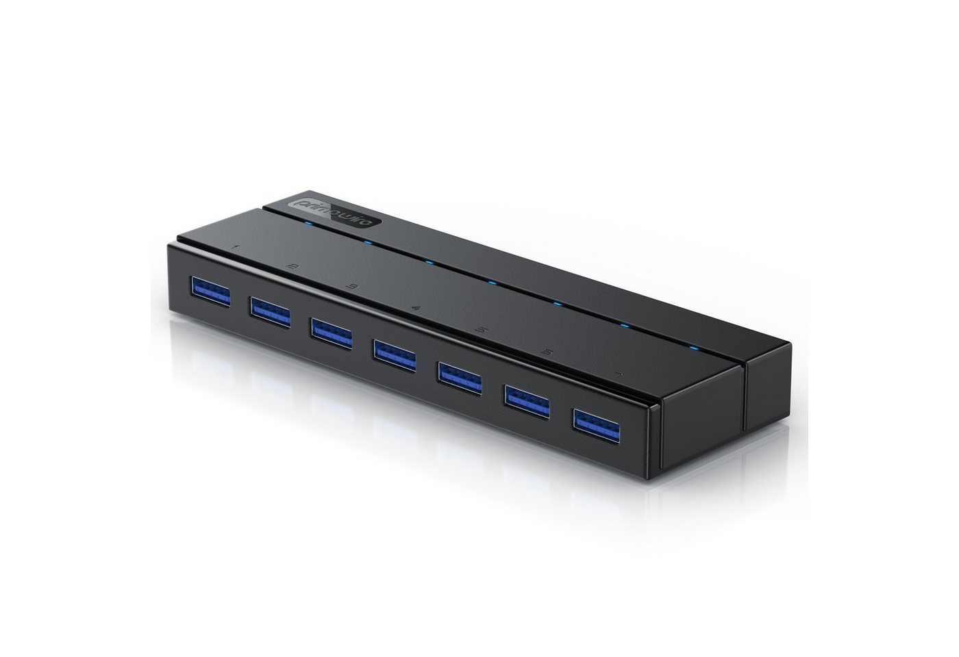 Primewire USB-Adapter, aktiver 7 Port USB 3.2 Gen1 Hub mit Netzteil Hot-Plug und Super Speed von Primewire