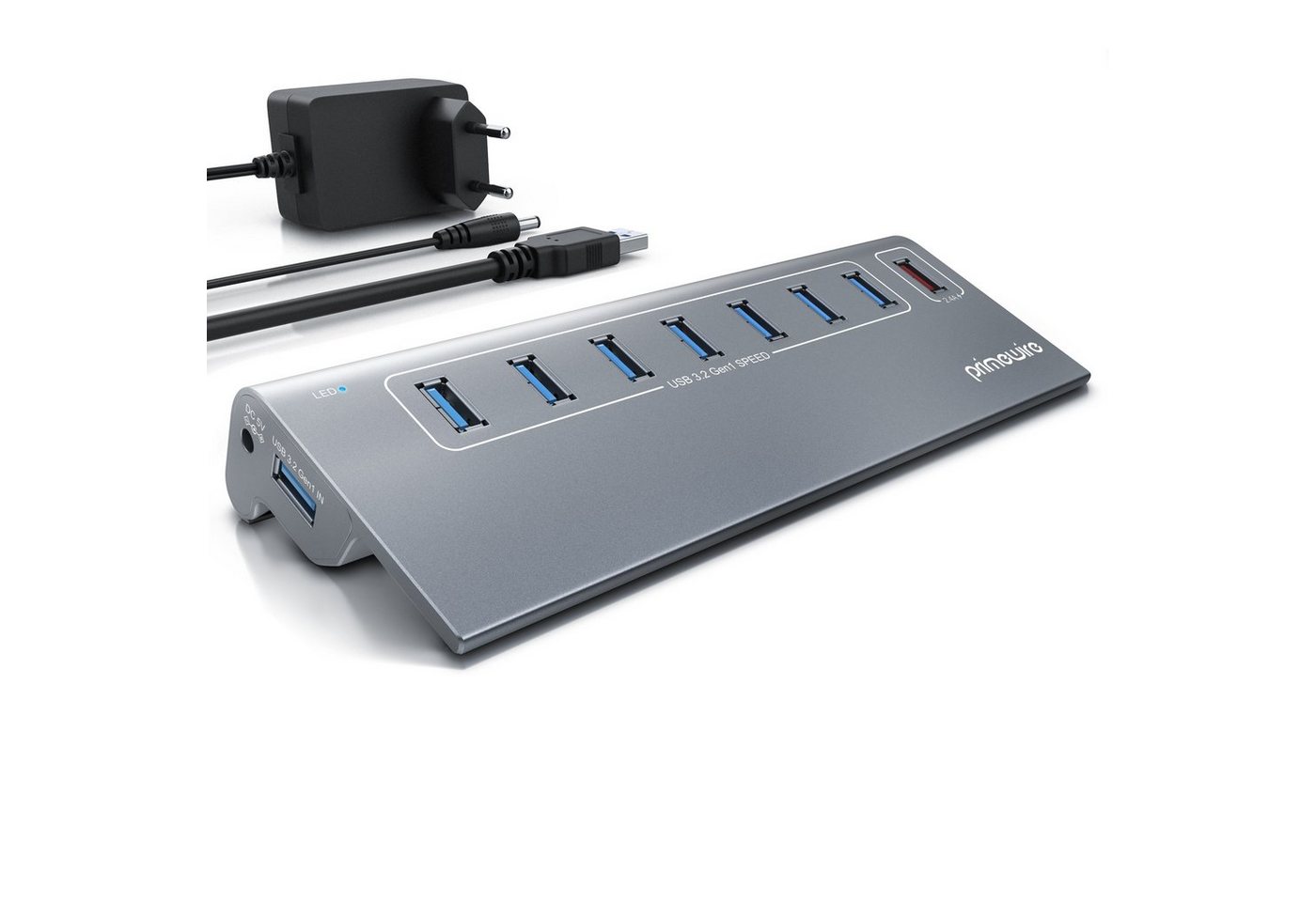 Primewire USB-Adapter 1× USB Typ A Stecker zu 8 x USB 3.2 Gen1 Buchse - davon 1x USB Ladeport smart Charge, 8 Port USB Port Hub, 5 Gbit/s Aktiv Verteiler mit Netzteil, Alugehäuse Primewire USB-Adapter 1× USB Typ A Stecker zu 8 x USB 3.2 Gen1 Buchse - davon 1x USB Ladeport smart Charge, 8 Port USB Port Hub, 5 Gbit/s Aktiv Verteiler mit Netzteil, Alugehäuse von Primewire