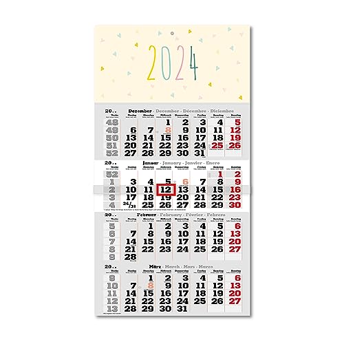 Primus Print 4-Monats Einblockkalender 2024 - Wandkalender - Monatskalender - Blockkalender - inklusive Feiertagen - verschiedene Motive (Herz) von Primus-Print.de