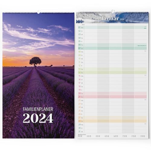 Primus Print Familienplaner 2024 - Wandkalender - Monatskalender - Familienkalender - inklusive Feiertagen und Ferien - verschiedene Motive (Landschaft) von Primus-Print.de