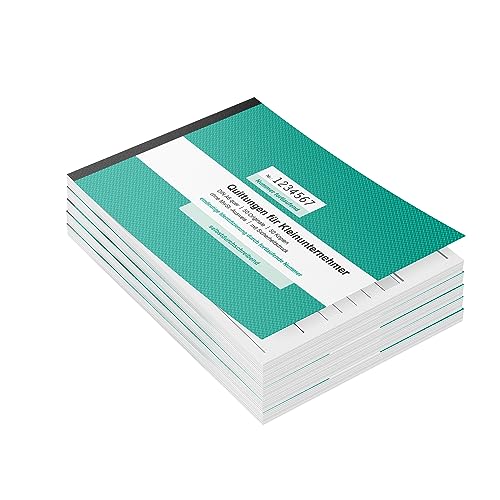 Primus Print Quittungsblock - A6 quer - 2x50Blatt durchschreibend mit Durchschlag – Nummerierung (ohne Mehrwertsteuer, 5 Stück) von Primus-Print.de