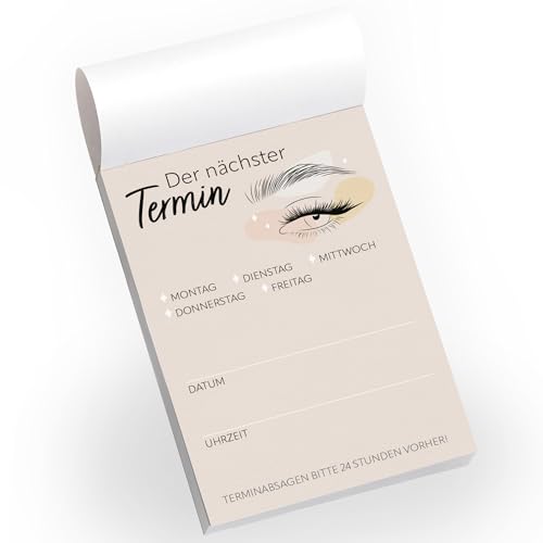Primus Print Terminblocks - Terminzettel - Terminkarten für Kunden und Patienten - A7-50 Blatt - starkes Papier Arztpraxis Kosmetik Tierarzt Friseur Zahnarzt (10, Kosmetik Beige) von Primus-Print.de